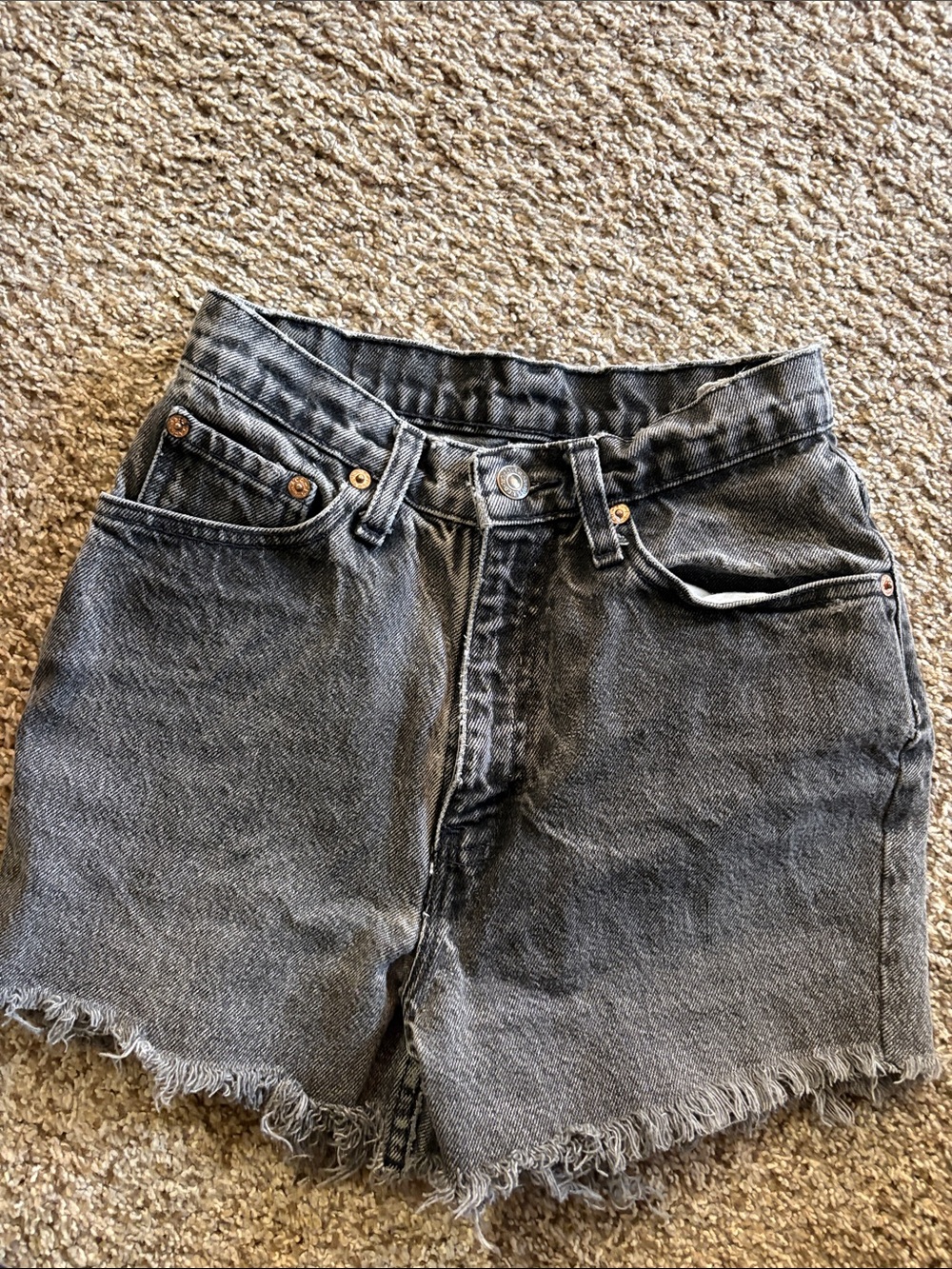 Signature by Levi Strauss Washed Black Cutoff Denim Shorts